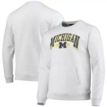 Мужская лига, студенческая одежда, серая толстовка с карманами и карманами Michigan Wolverines
