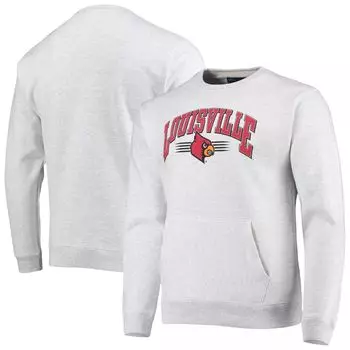 Мужская лига университетской одежды, серая толстовка с карманами и карманами Louisville Cardinals для старшеклассников
