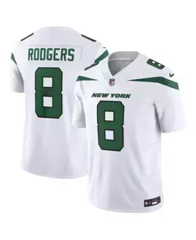 Мужская лимитированная джерси New York Jets Legacy Vapor F.U.S.E. Аарона Роджерса Nike, мультиколор