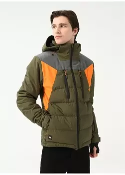 Мужская лыжная куртка цвета хаки с капюшоном Quiksilver