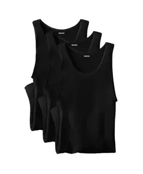 Мужская майка-борцовка из хлопка с рубчиком, 3 шт KingSize, черный