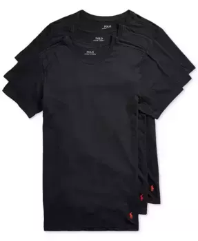 Мужская майка-борцовка Slim Fit, 3 шт Polo Ralph Lauren, черный