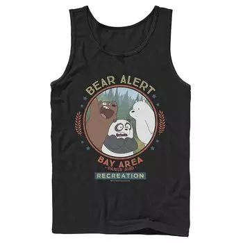 Мужская майка Cartoon Network We Bare Bears Bay Area Bear Alert Circle Licensed Character, черный