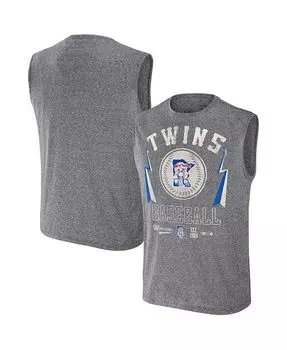 Мужская майка Darius Rucker Collection от Charcoal Minnesota Twins Muscle Tank Top Fanatics, серый