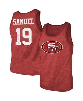 Мужская майка deebo samuel scarlet san francisco 49ers с именем и номером игрока tri-blend Majestic