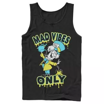 Мужская майка Disney Alice In Wonderland Mad Hatter Mad Vibes Only Licensed Character