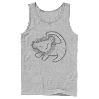 Мужская майка Disney King Lion Simba с наскальной живописью Licensed Character