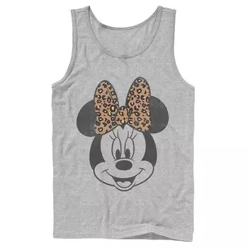Мужская майка Disney's Minnie Mouse с принтом Leapord и бантом и портретом Licensed Character, цвет Athletic Heather