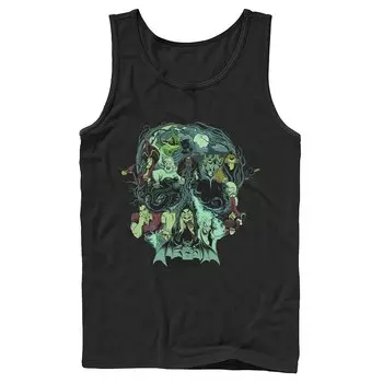 Мужская майка Disney's Villains Skull Mashup Licensed Character, черный