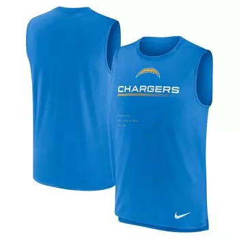 Мужская майка для тренировки мышц пудрово-синего цвета Los Angeles Chargers Nike
