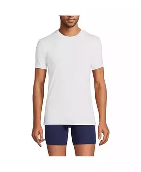 Мужская майка Flex Performance с круглым вырезом Lands' End, белый