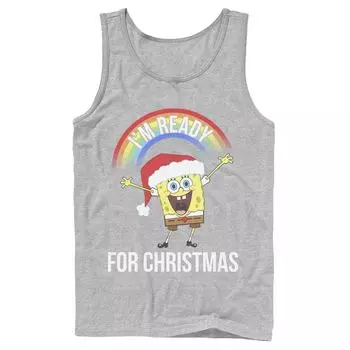 Мужская майка «Губка Боб» «I Ready For Christmas Rainbow» Licensed Character
