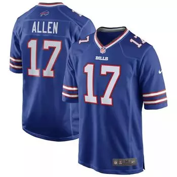 Мужская майка игрока команды Josh Allen Royal Buffalo Bills Team Game Nike
