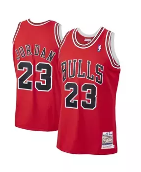 Мужская майка игрока Michael Jordan Chicago Bulls 1997-98 Hardwood Classics, подлинная Mitchell & Ness, красный