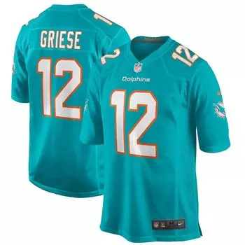 Мужская майка игрока пенсионера Bob Griese Aqua Miami Dolphins Game Nike