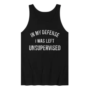 Мужская майка In My Defense с винтажным графическим рисунком In My Defense I Was Left Unserved Licensed Character, черный