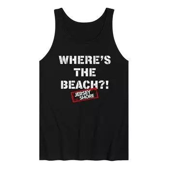 Мужская майка из джерси с рисунком Where's The Beach Licensed Character, черный