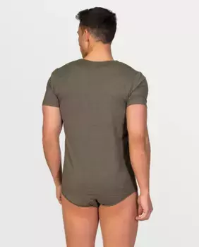 Мужская майка из соевой пряжи с короткими рукавами и круглым вырезом ZD, темно-зеленый