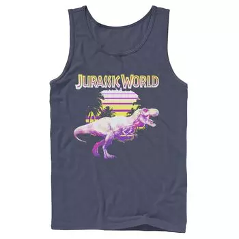 Мужская майка Jurassic World неоново-фиолетового и желтого цвета с рисунком T-Rex Licensed Character