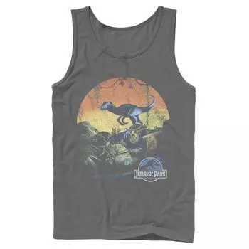 Мужская майка Jurassic World Retro Raptor Sunset в джунглях Licensed Character