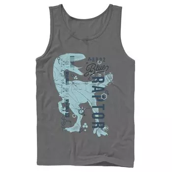 Мужская майка Jurassic World Two Blue Raptor DNA Code Silhouette Tank Licensed Character
