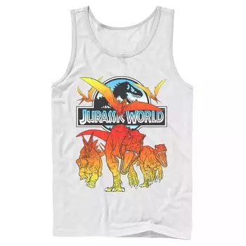 Мужская майка Jurassic World Two Dino Charging Comic Pop Licensed Character