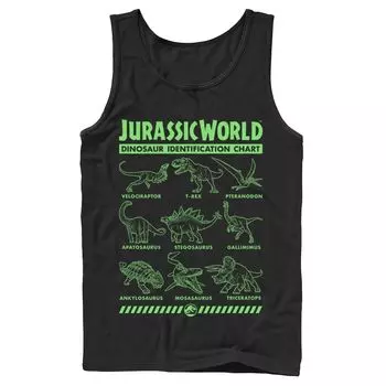 Мужская майка Jurassic World Two Dino Gradient ID Chart Licensed Character