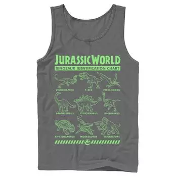 Мужская майка Jurassic World Two Dino Gradient ID Chart Licensed Character