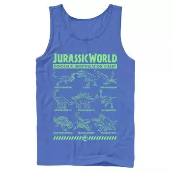 Мужская майка Jurassic World Two Dino Gradient ID Chart Licensed Character