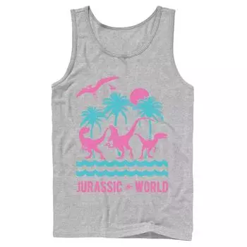 Мужская майка Jurassic World Two Dinosaur Beach в стиле ретро Licensed Character