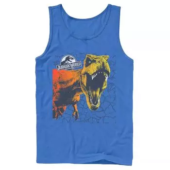Мужская майка Jurassic World Two T-Rex Color Pop Cracks Licensed Character