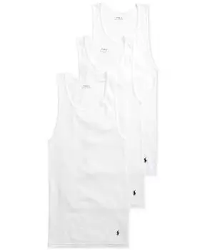 Мужская майка классического кроя, 3 шт. в упаковке Polo Ralph Lauren, белый