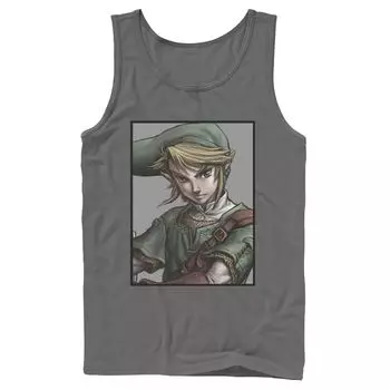 Мужская майка Legend of Zelda Link Twilight Face Portrait Licensed Character
