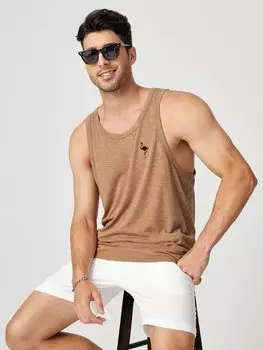 Мужская майка Manfinity Homme с рисунком фламинго, коричневый цвет