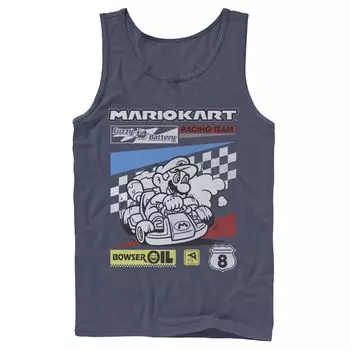Мужская майка Mario Kart Racing Team Poster Licensed Character