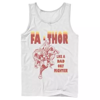 Мужская майка Marvel Fa-Thor Like A Dad Only Mightier в стиле ретро, посвященная Дню отца