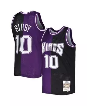 Мужская майка mike bibby purple, black sacramento kings hardwood classics 2001-02 split swingman jersey Mitchell &amp; Ness, мульти