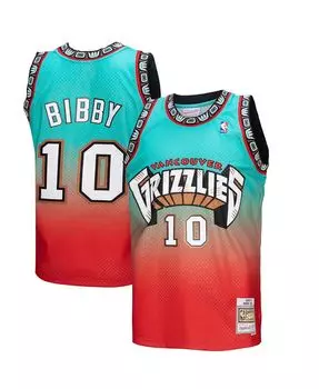 Мужская майка mike bibby red, teal vancouver grizzlies 1998/99 hardwood classics fadeaway swingman player jersey Mitchell & Ness, мульти