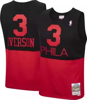 Мужская майка Mitchell & Ness 2003 Philadelphia 76ers Allen Iverson #3 Red Hardwood Classics Swingman