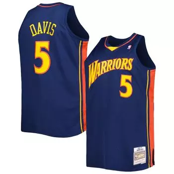 Мужская майка Mitchell & Ness Baron Davis Navy Golden State Warriors Big & Tall Hardwood Classics 2006-07 Swingman