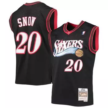 Мужская майка Mitchell & Ness Eric Snow Black Philadelphia 76ers 2000-01 Hardwood Classics Swingman