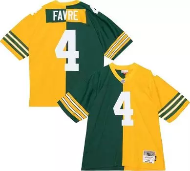 Мужская майка Mitchell & Ness Green Bay Packers Brett Favre # 4 1996 года, разделенная возвратом