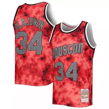 Мужская майка Mitchell & Ness Hakeem Olajuwon Red Houston Rockets 1993-94 Galaxy Swingman