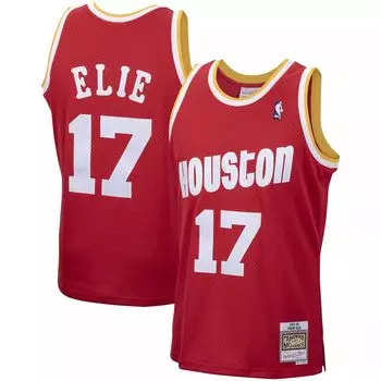 Мужская майка Mitchell & Ness Mario Elie Red Houston Rockets 1993-94 Hardwood Classics Swingman