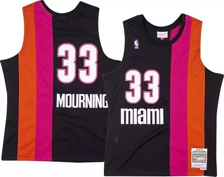 Мужская майка Mitchell & Ness Miami Heat Alonzo Mourning #33 Swingman