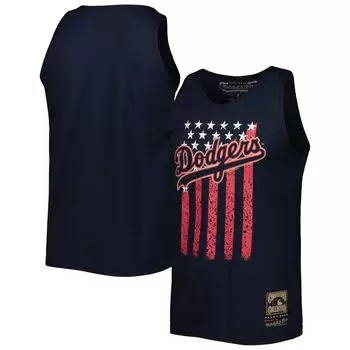 Мужская майка Mitchell & Ness Navy Los Angeles Dodgers Cooperstown Collection Stars and Stripes