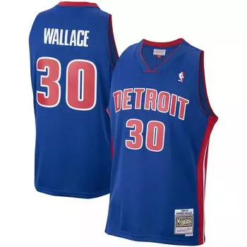 Мужская майка Mitchell & Ness Rasheed Wallace Royal Detroit Pistons 2003-04 Hardwood Classics Swingman