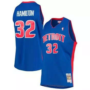 Мужская майка Mitchell & Ness Richard Hamilton Blue Detroit Pistons 2003-04 Hardwood Classics Swingman