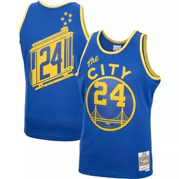 Мужская майка Mitchell & Ness Rick Barry Royal Golden State Warriors 1966-67 Hardwood Classics Swingman