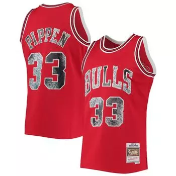 Мужская майка Mitchell & Ness Scottie Pippen Red Chicago Bulls 1997-98 Hardwood Classics в честь 75-летия Diamond Swingman